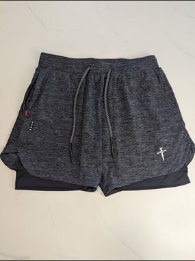 Three Nails 0633 Pro-Tech 2.0 2-in-1 Lined Gym Shorts Men's Size M Black EUC